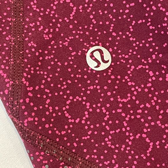 ~ Lululemon 4 Legging Tight Stuff Crop Pant Star Pixel Raspberry Bordeaux Drama - Picture 3 of 16